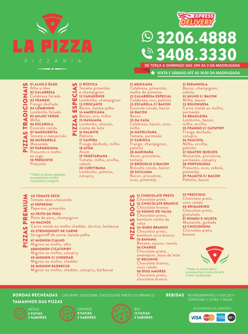 24 Horas Entrega Pizzaria - La Pizza - Curitiba Delivery